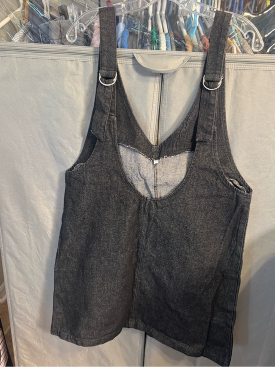 Dresses & Skirts - Dark Wash Denim Tank Top Dress with Ring Strap Detail and front pockets- Size Lg